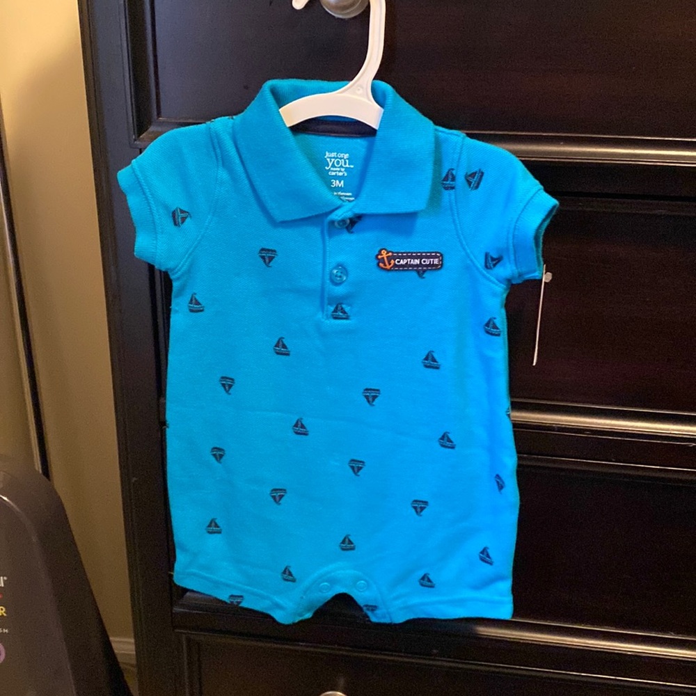 Baby boy snap crotch one piece
